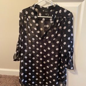 Rue 21 polka dot sheer top size medium
